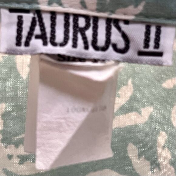 VTG 80s Taurus II Palm Tree Union Made Shoulder Pads Midi Dress Womens 12 Green - Picture 3 of 10